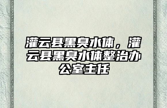 灌云縣黑臭水體，灌云縣黑臭水體整治辦公室主任