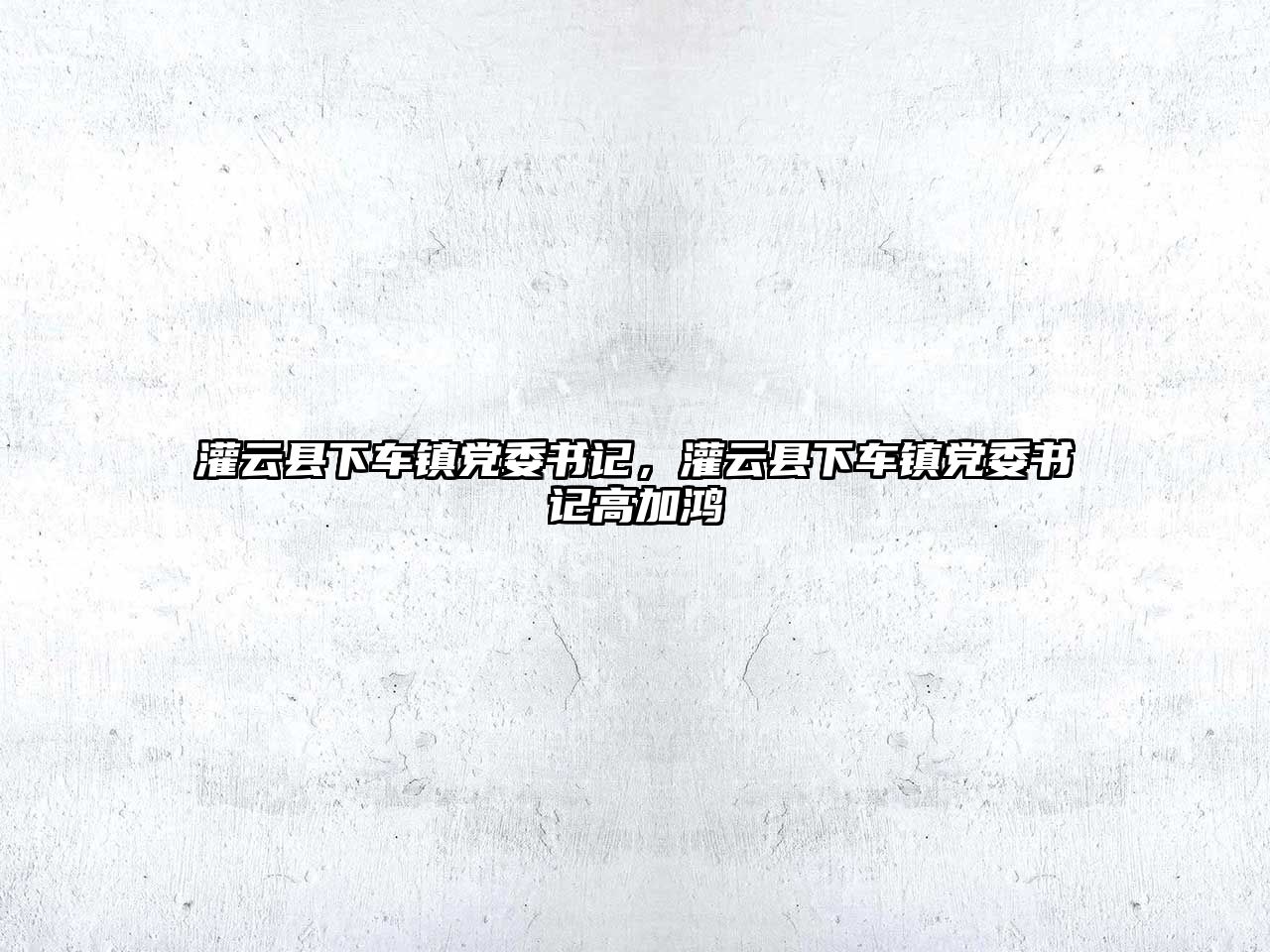 灌云縣下車鎮黨委書記，灌云縣下車鎮黨委書記高加鴻