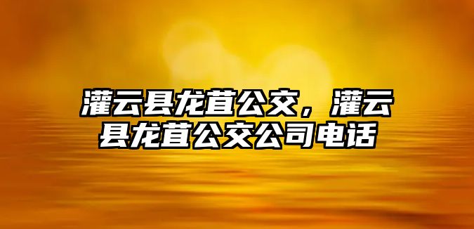 灌云縣龍苴公交，灌云縣龍苴公交公司電話