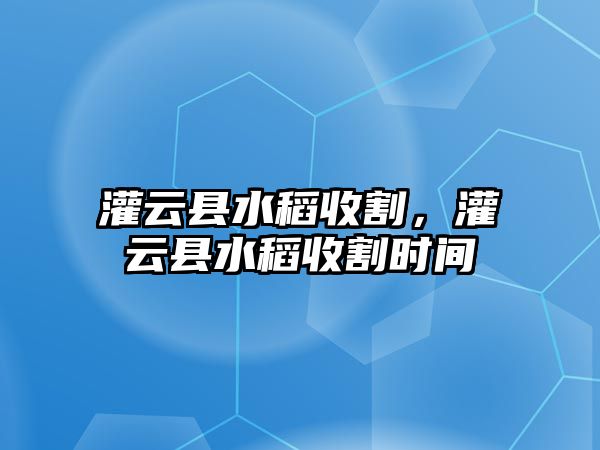 灌云縣水稻收割，灌云縣水稻收割時間