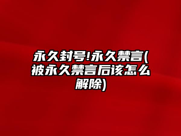 永久封號!永久禁言(被永久禁言后該怎么解除)